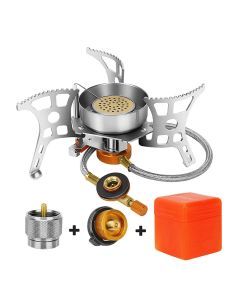 3900W Windproof Camping Gas Stove Silver