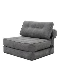 Levede Convertible Sofa Bed Foldable Single Sleeper Bed Compact Living Room Grey