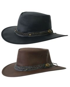 Jacaru 1111 Roo Nomad Kangaroo Leather Hat - Travel Crushable & Water Resistant Hat