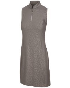 Greg Norman Gardenia Sleeveless Short Sleeve Golf Zip Dress - Graphite