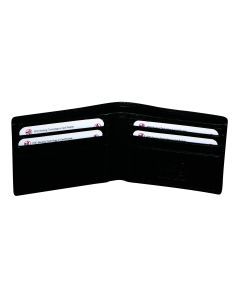FIB RFID Leather Fold Slimline Leather Wallet - Black