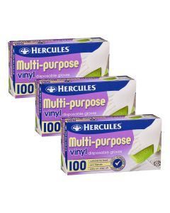Hercules Multipurpose Vinyl Gloves 100pk x3