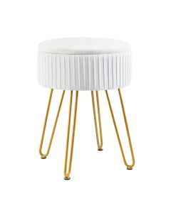 Creative Round Storage Stool- White