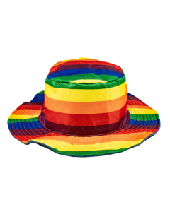 Rainbow/Blue Reversible Towelling Bucket Hat - 100% Cotton Cap for Pride/Mardi Gras/LGBT Party