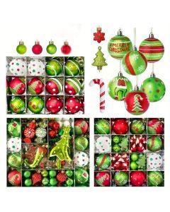 Christmas Ball Decoration Set Red Green White (46pcs)