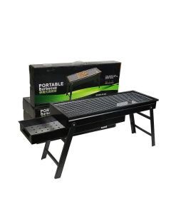 Folding Portable Charcoal BBQ Grill Iron Outdoor Barbecue Rack Black