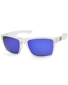 Dirty Dog Vendetta Polished Crystal/Blue Mirror Polarised Unisex Sunglasses 53247