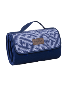 Fleece Picnic Rug Portable Blanket Camping Mat Durable Fabric Foldable Waterproof Large Size Lightweight Beach Mat w/Carry Strap