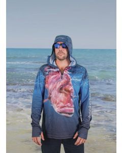Hooked Gear Snapper Adult Hooded Long Sleeve Fishing Shirt