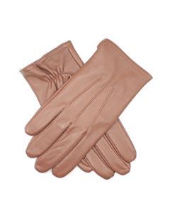 Dents Mens Genuine Full Grain Leather Cognac Gloves - 3 Point Stitch & Warm Fleece Lined