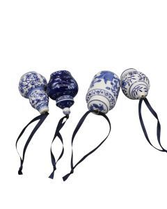 Set of 6 Ceramic Hanging Ornaments