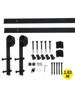 1.83m Antique Classic Style Single Sliding Barn Door Hardware Track Roller Kit