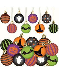 Halloween Tree Ornaments Spooky Baubles Set (24pcs)