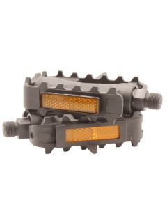 Black Heavy Duty Plastic Mountain Bike Pedals Bike MTB Pedals 9/16-Inch Thread