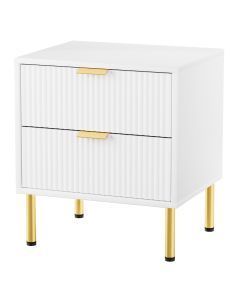 Levede White Bedside Table Drawers Side Table Storage Cabinet Nightstand Metal