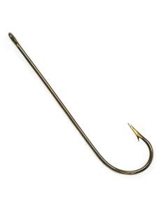 10 Packets of Eagle Claw 6044B Bronze Long Shank Hooks - 100 Hooks in Total