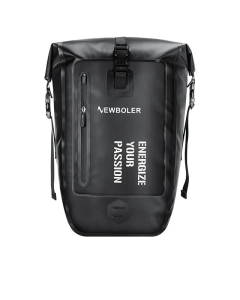 27L Waterproof Bike Pannier Bag with Roll-Top Closure Black