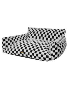 Pawz Pet Bed Soft Plush Checkered Dog Bed Washable Cat Bed Removable Cover S
