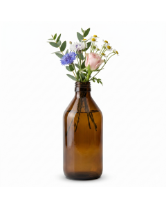 600ml Vintage Brown Glass Vase (Flowers not included)