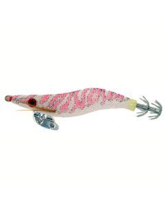 3.0 Inch Tsunami Pro Squid Jig Lure with Holographic Red Eyes - Pink Stripes