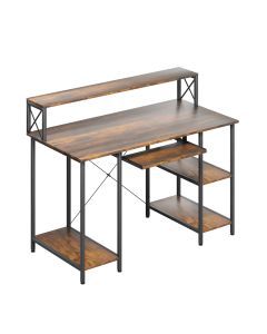 Levede Computer Desk Home Office Study Table Monitor Stand Keyboard Tray Brown