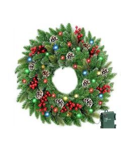 Pre-Lit Christmas Wreath with LED Lights