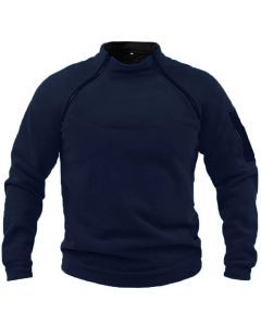 Men's Tactical Fleece Pullover Jacket Outdoor Hiking (Navy Blue)