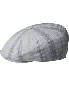 Bailey Mens Willesden Ivy Newsboy Flat Cap Hat - Light Blue Stripe