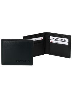 Futura Mens RFID Slim Genuine Leather Wallet - Black