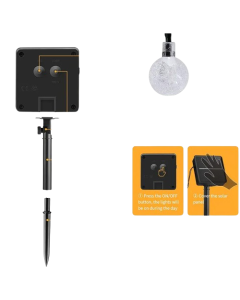 Solar Crystal Globe String Lights - 1 Pack, 100 LED, IP65 Waterproof, 8 Lighting Modes