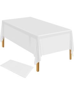 Large White Rectangular Table Cloth Cover - Reusable & Washable (137x274cm)