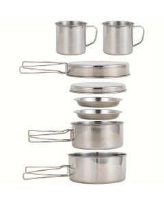 Camping Cookware Set Stainless Steel (8pcs)