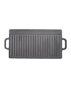 Toque 49.5cm Reversible Cast Iron Griddle Plate Non-Stick Grill Skillet Pan