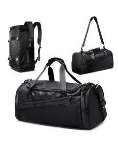 40L Foldable Sports Gym Travel Duffel Bag Black