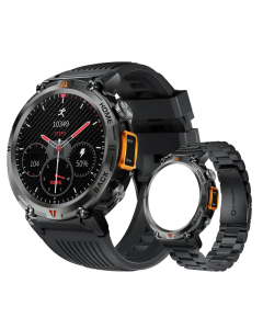 Smart Watch with Flashlight:Wireless Activity Tracker - Black/Orange