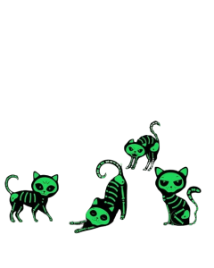 Midnight Guardian: 4pcs Black Cat Silhouette Yard Sign with Stakes