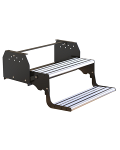 Double Black Steel Caravan Step with Aluminium Tread