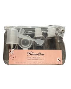 7 Piece The Beauty Case Travel Bottles & Jars Set for Hand Luggage Liquid Containers