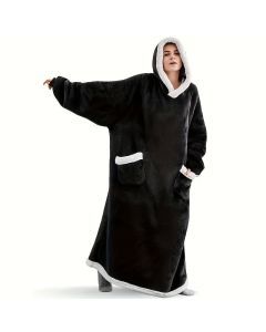 Flannel Hooded TV Blanket for Winter Warmth