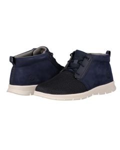 Timberland Mens Graydon Fabric & Leather Shoes (Casual Sneakers) - Mid Navy Nubuck / Mesh
