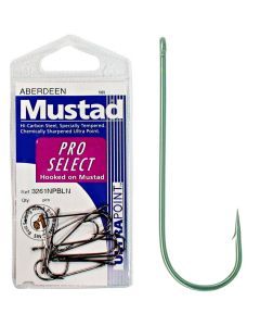 1 Packet of Mustad 3261NPBLN Aberdeen Long Shank Fishing Hooks - Black Nickel