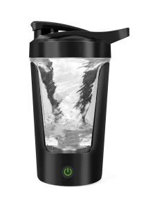 Portable Electric Protein Shaker Bottle 450ML Self-Mixing Blender Cup Black