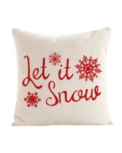 Linen Merry Christmas Pillow Cover - 45x45cm Decorative Pillowcase