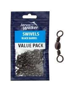 1 Packet of Jarvis Walker Black Barrel Fishing Swivels - Value Pack