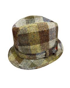 Failsworth 100% Wool Mens Patch Hat - Harris Tweed (Made in Britain)
