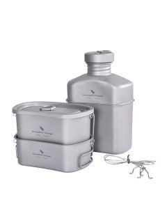 Titanium Camping Cooking Mess Set Grey