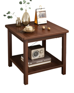 Black Walnut Side Table - Solid Wood Legs and Thickened Panel