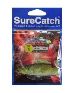 Surecatch Whiting Rig with Size 4 Chemically Sharpened Hooks and Lumo Beads