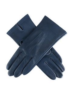 Dents Womens Three Point Leather Gloves in Navy