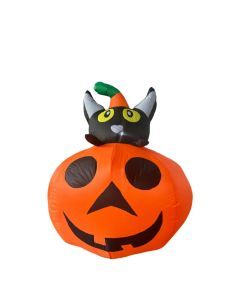 Halloween Inflatable Pumpkin Cat Outdoor LED Decoration